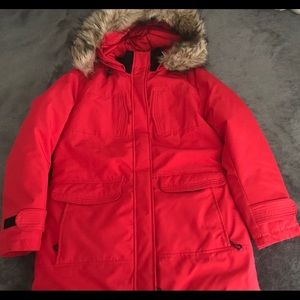 Lands’ End red parka size XS
